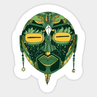 Forrest Green African Mask 2 Sticker